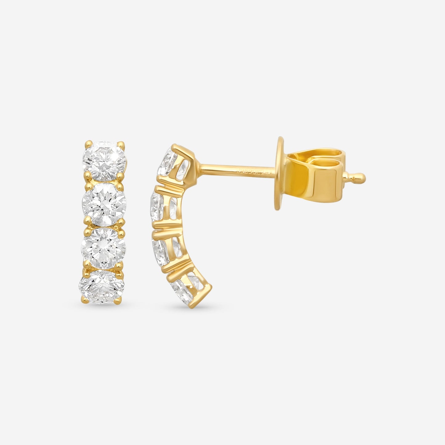 Memoire Essentials 18K Yellow Gold Diamond Half Huggie Earrings CEDD208