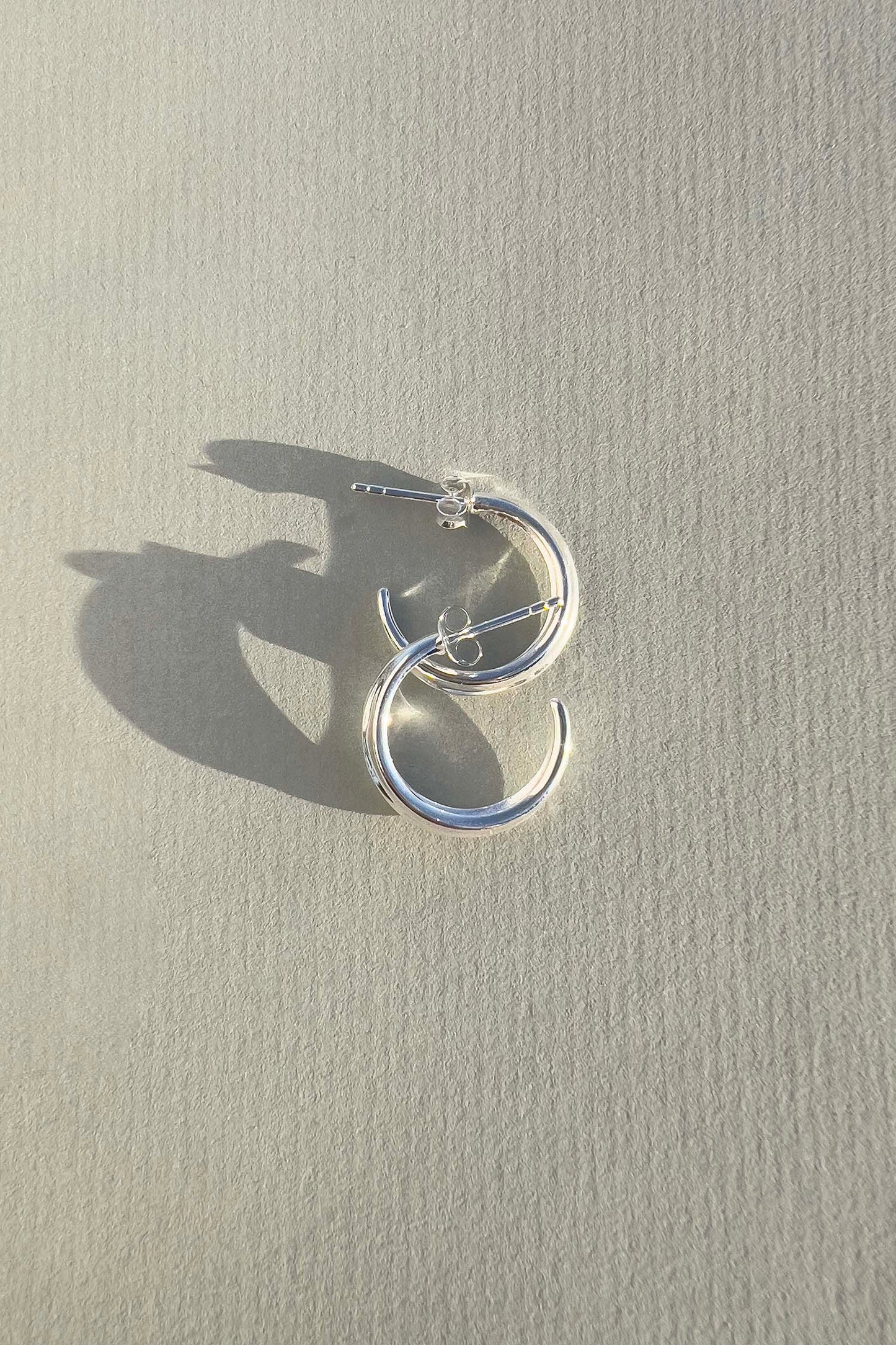Crescent Hoops Silver Small