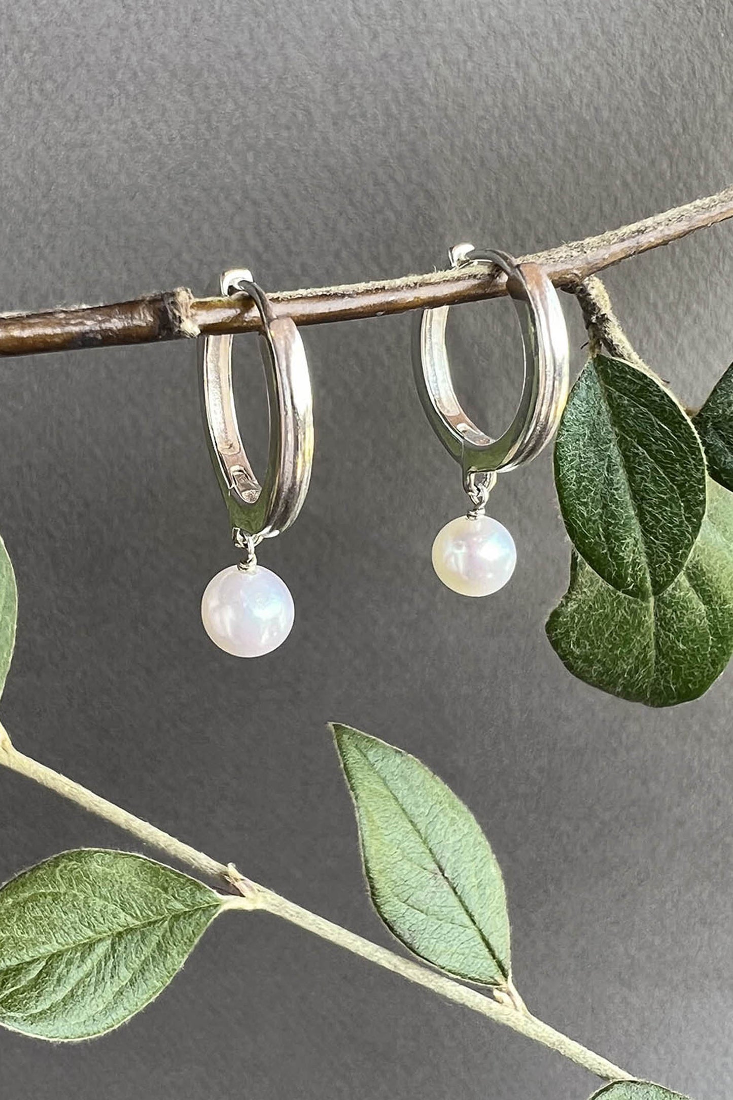 Paloma Pearl Huggies Sterling Silver