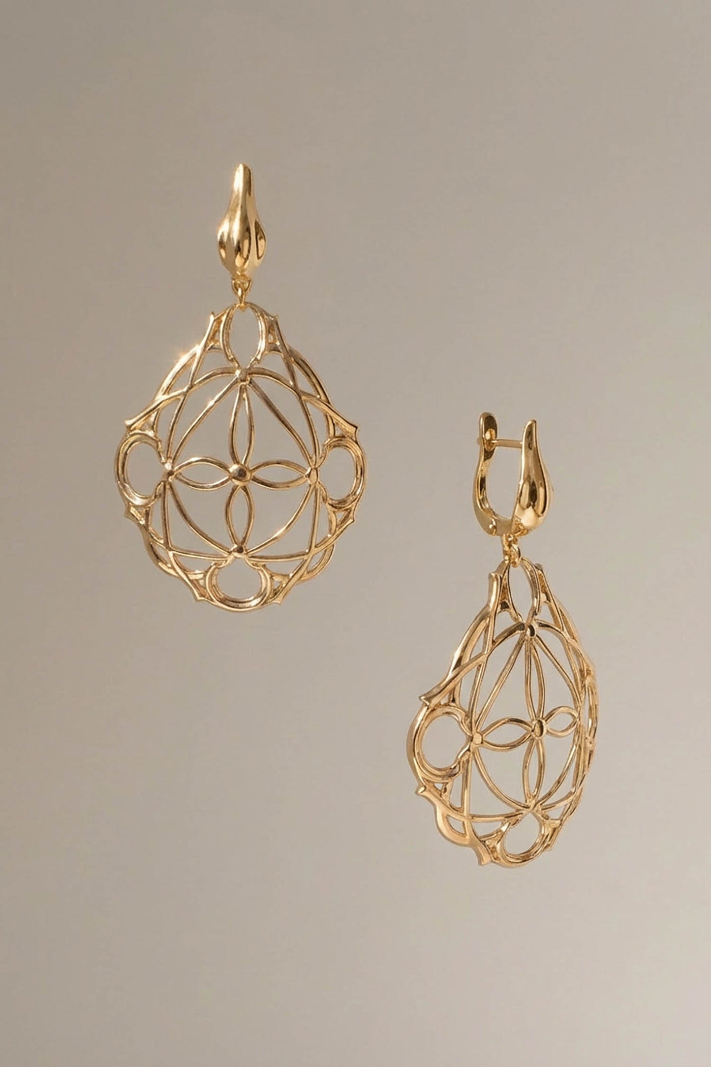 Simi Gold Filigree Drop Earrings