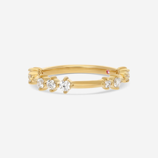 Hearts On Fire Love 18K Yellow Gold Diamond Band Ring Sz. 6.5 HP-HBA75648Y-C