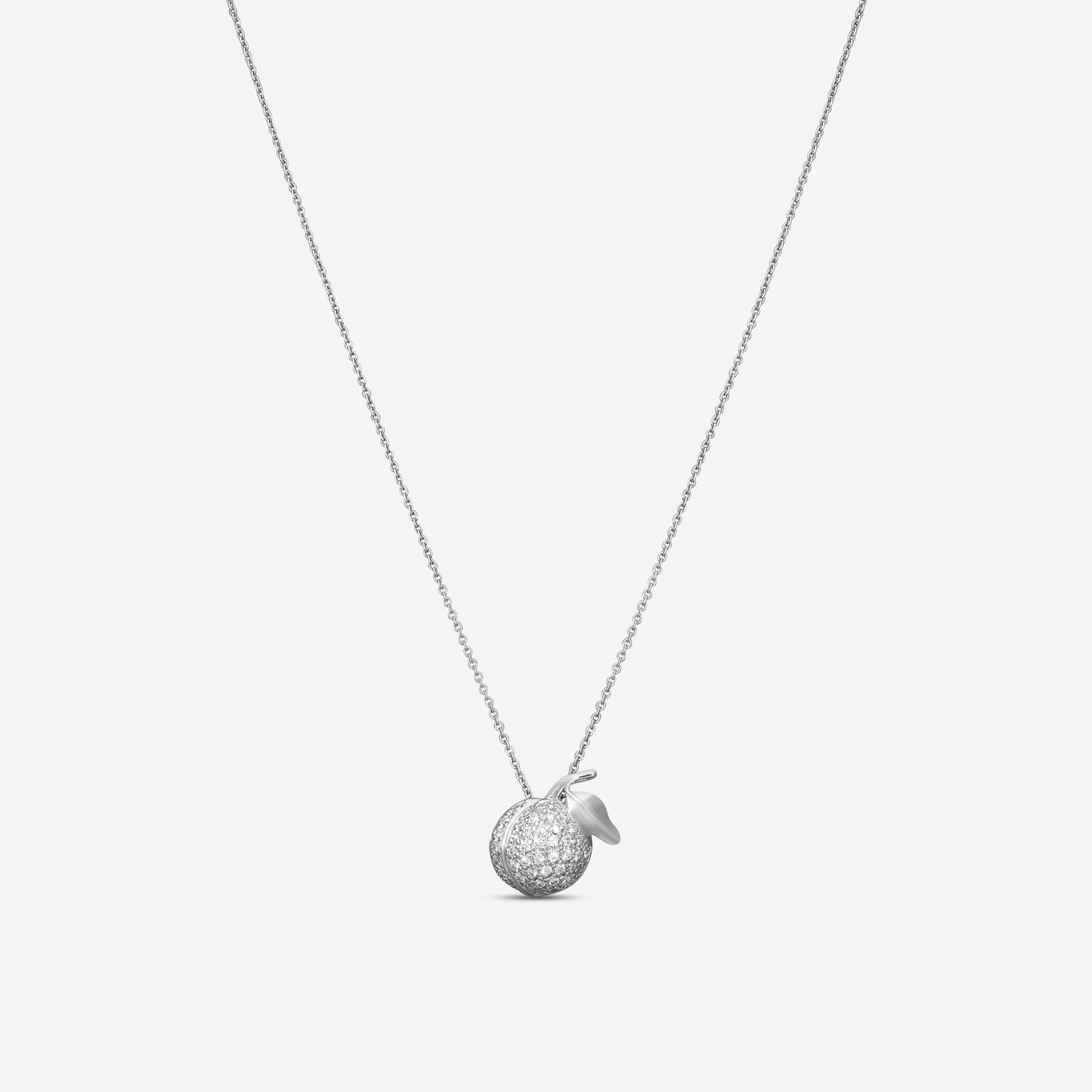 Roberto Coin 18K White Gold Diamond Peach Pendant Necklace 000902AWCHX0