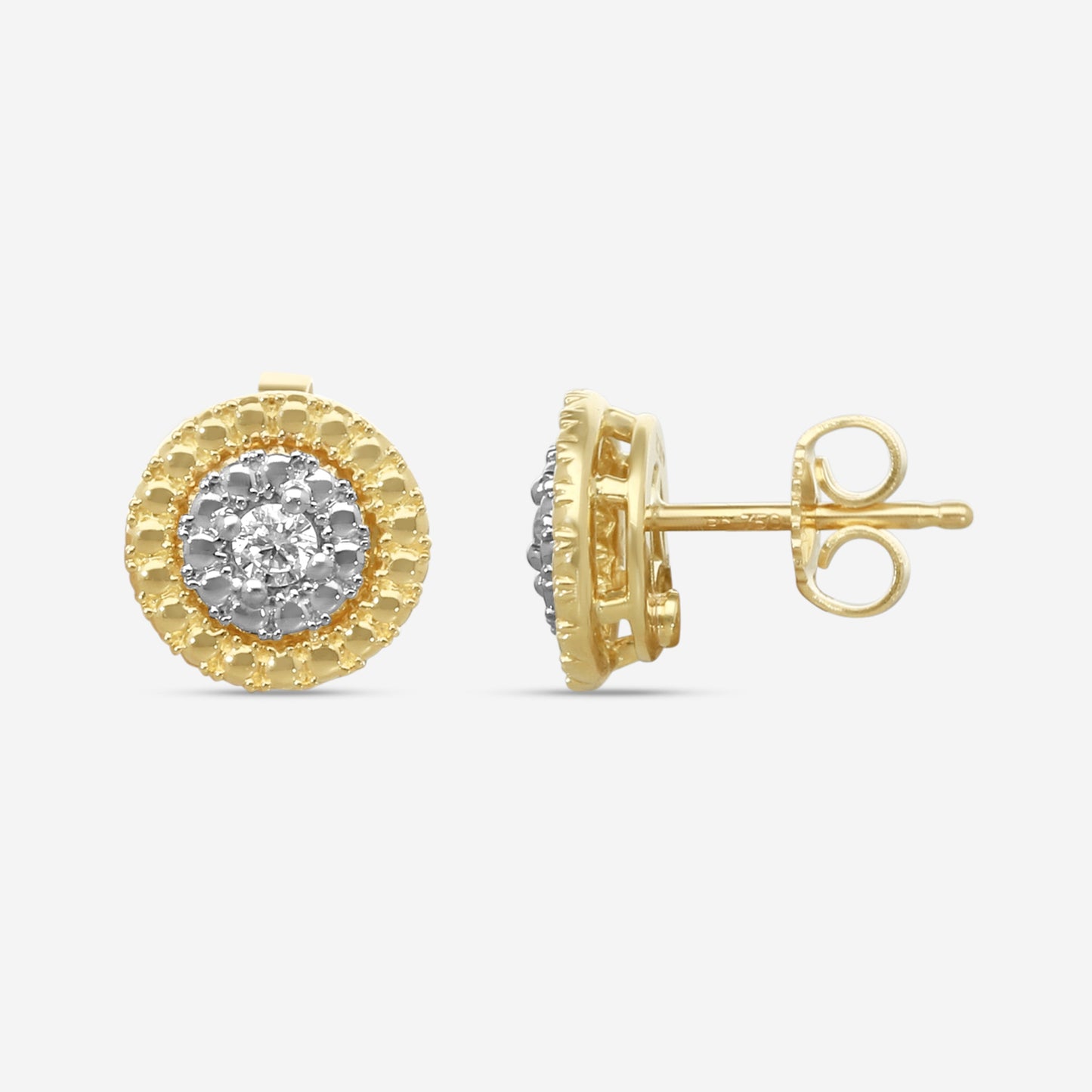 Roberto Coin Siena 18K Yellow & White Gold Diamond Stud Earrings 111476AJERX0