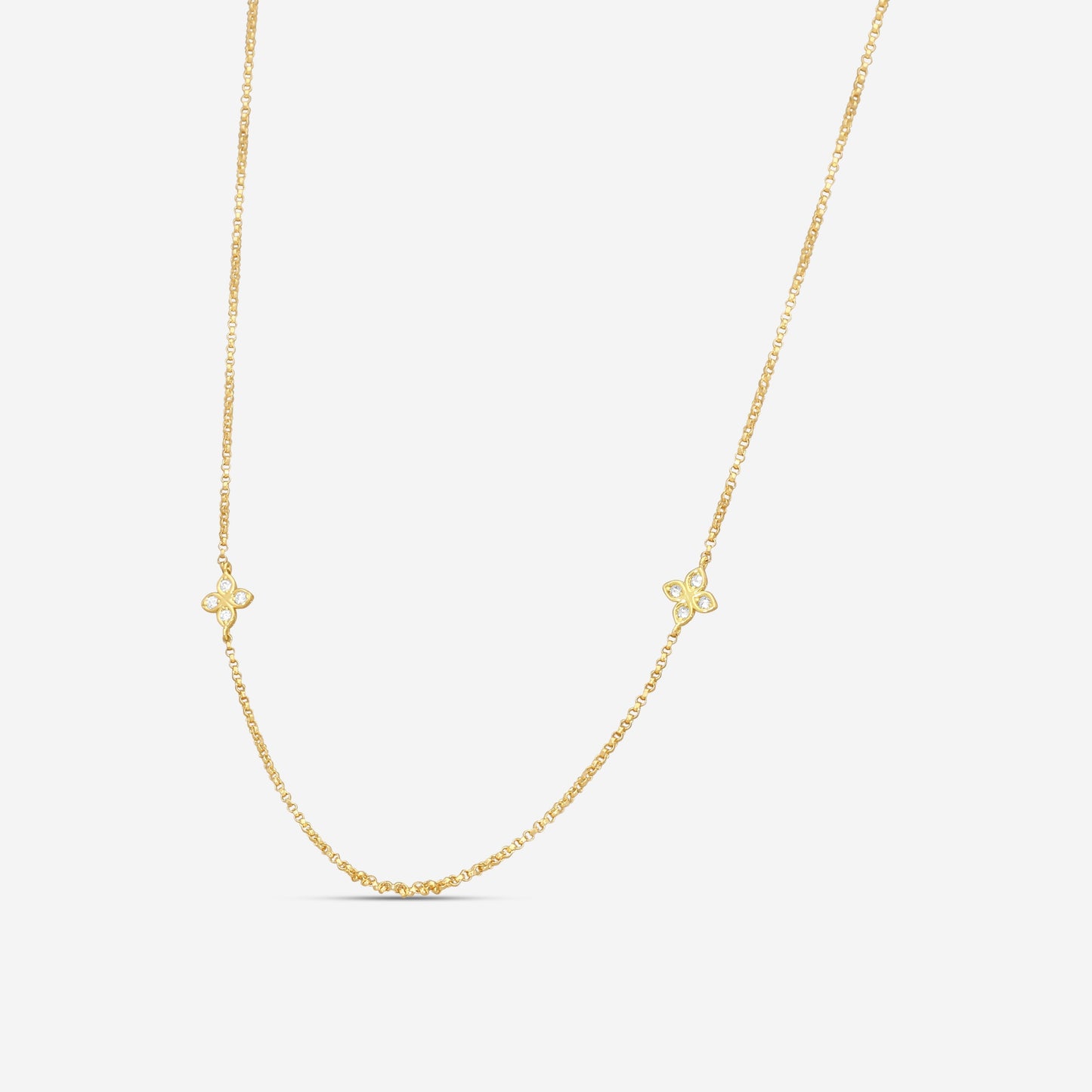 Roberto Coin Venetian Princess 18K Yellow Gold Diamond Station Necklace 24'' 7773318AY23X