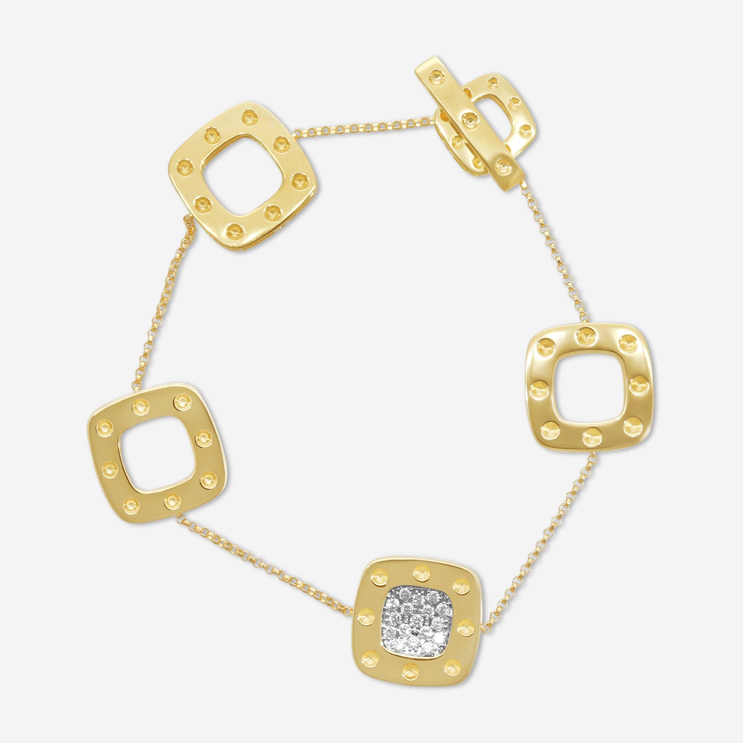 Roberto Coin Pois Moi 18K Yellow & White Gold Diamond Bracelet 777923AJLBX0