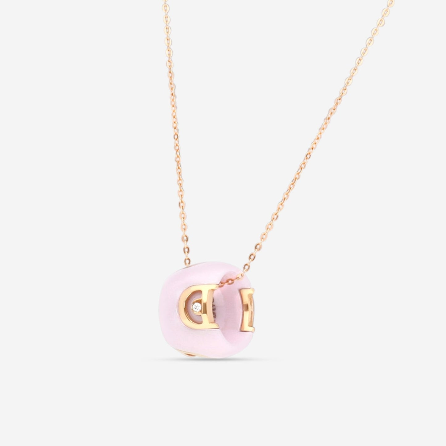 Damiani 18K Rose Gold & Ceramic Diamond Pendant Necklace 20078429