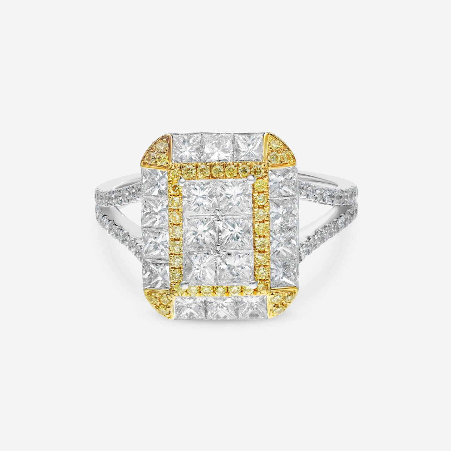 Gregg Ruth 18K Gold, White Diamond 1.97ct. tw. and Fancy Yellow Diamond Engagement Ring Sz. 6.5 605259