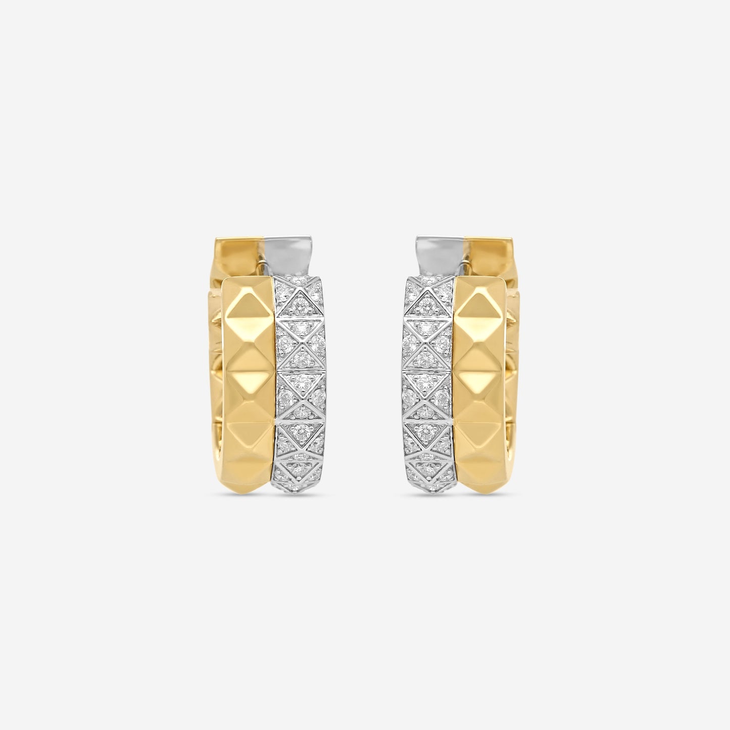 Roberto Coin Obelisco 18K Yellow & White Gold Diamond Earrings 7771787AJERX