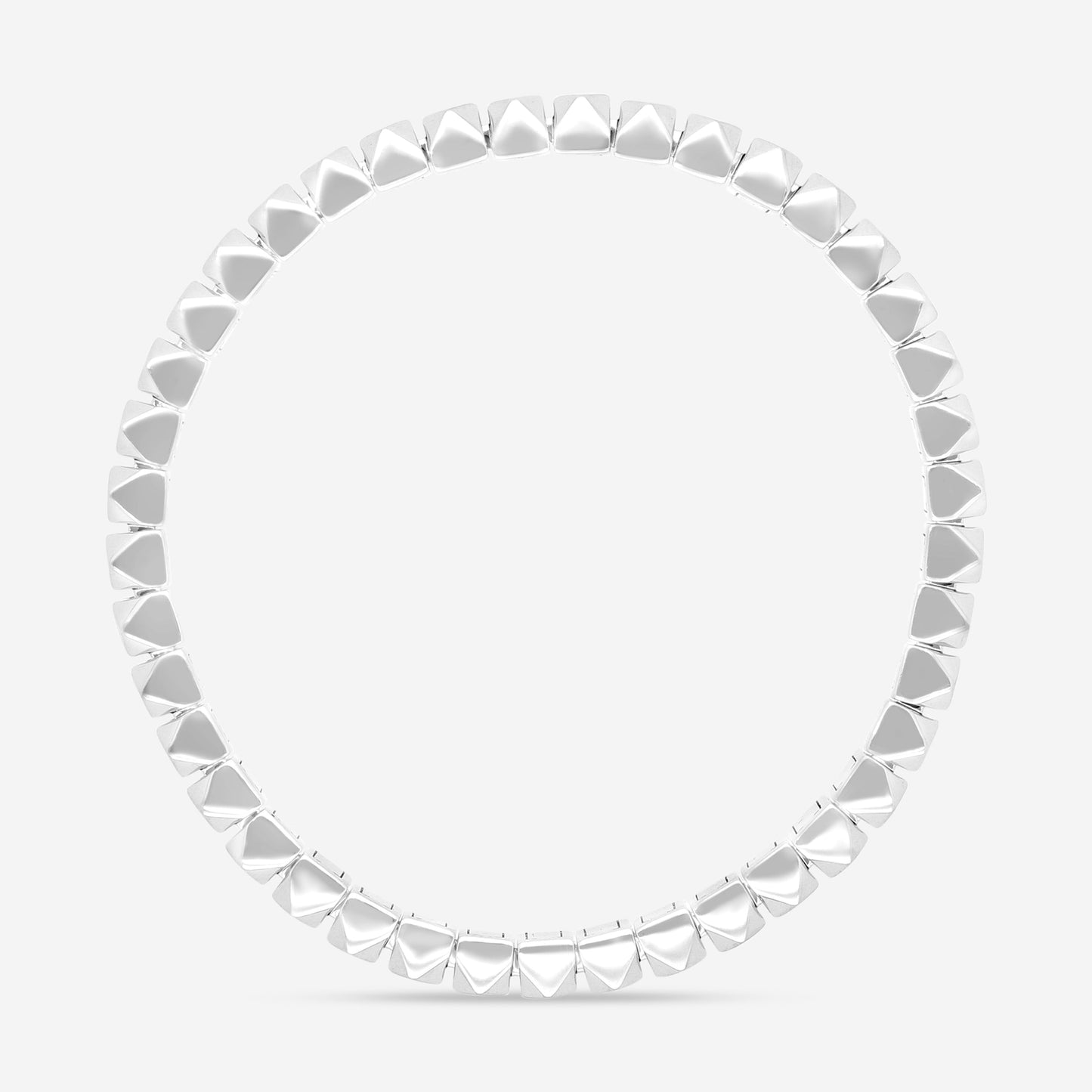 Roberto Coin Obelisco Flexible 18K White Gold Diamond Bangle Bracelet 8883018AWLBX