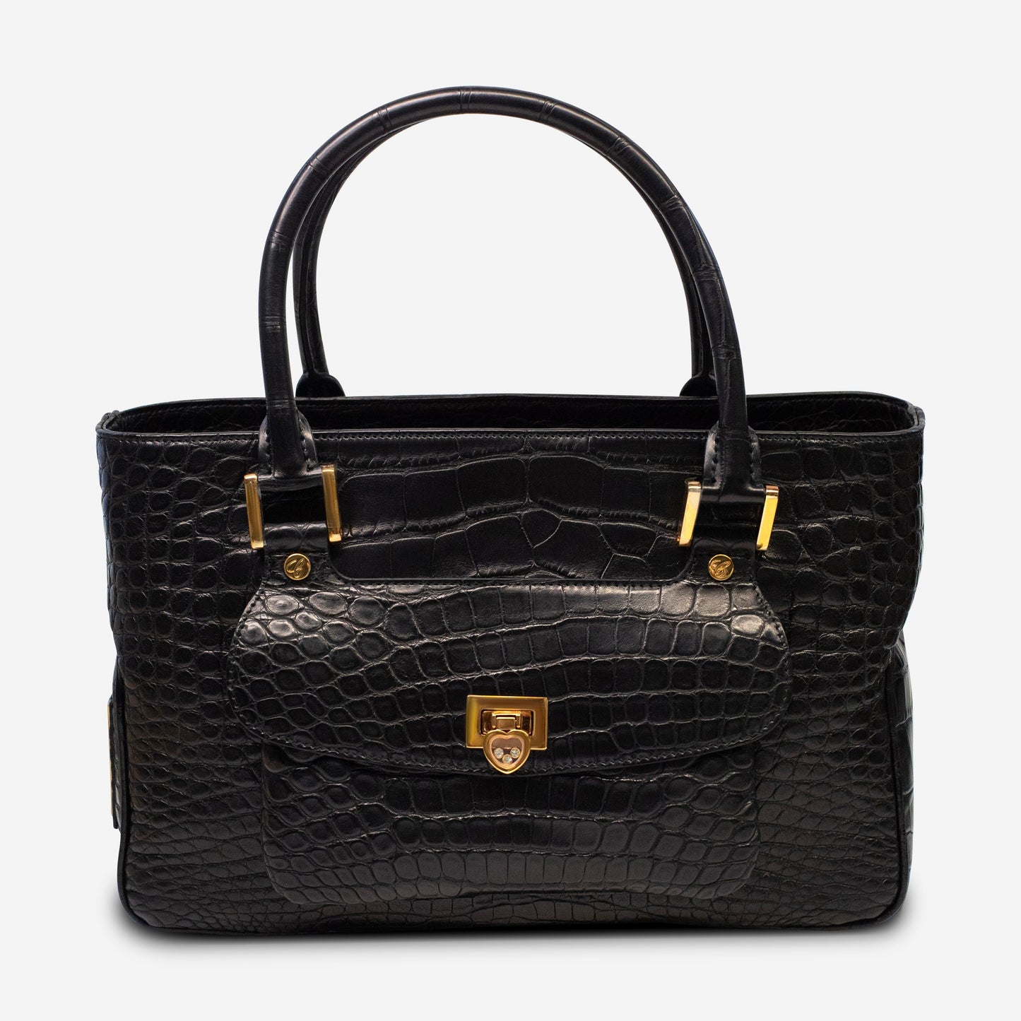 Chopard Riviera Matte Black Alligator Leather Handbag 95000-0178