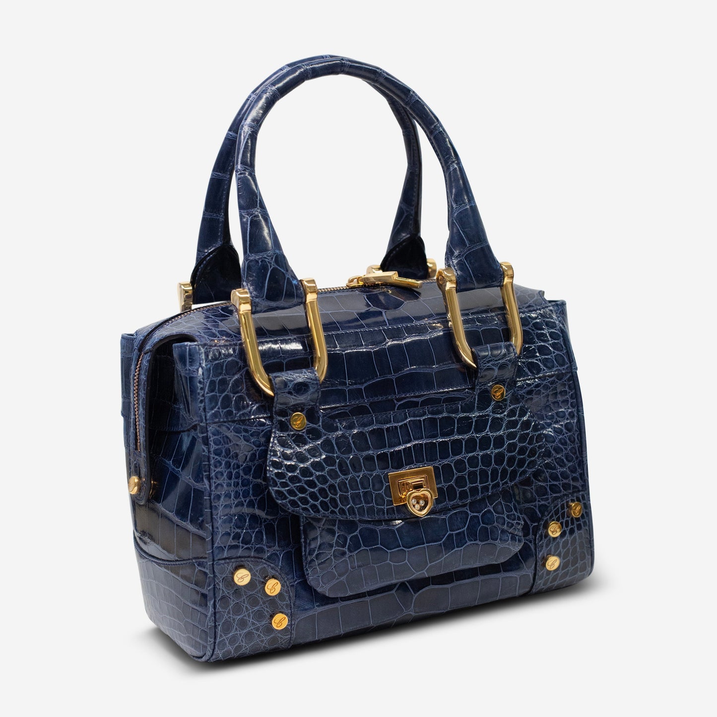 Chopard Caroline Mini Shiny Blue Alligator Leather Handbag 95000-0279