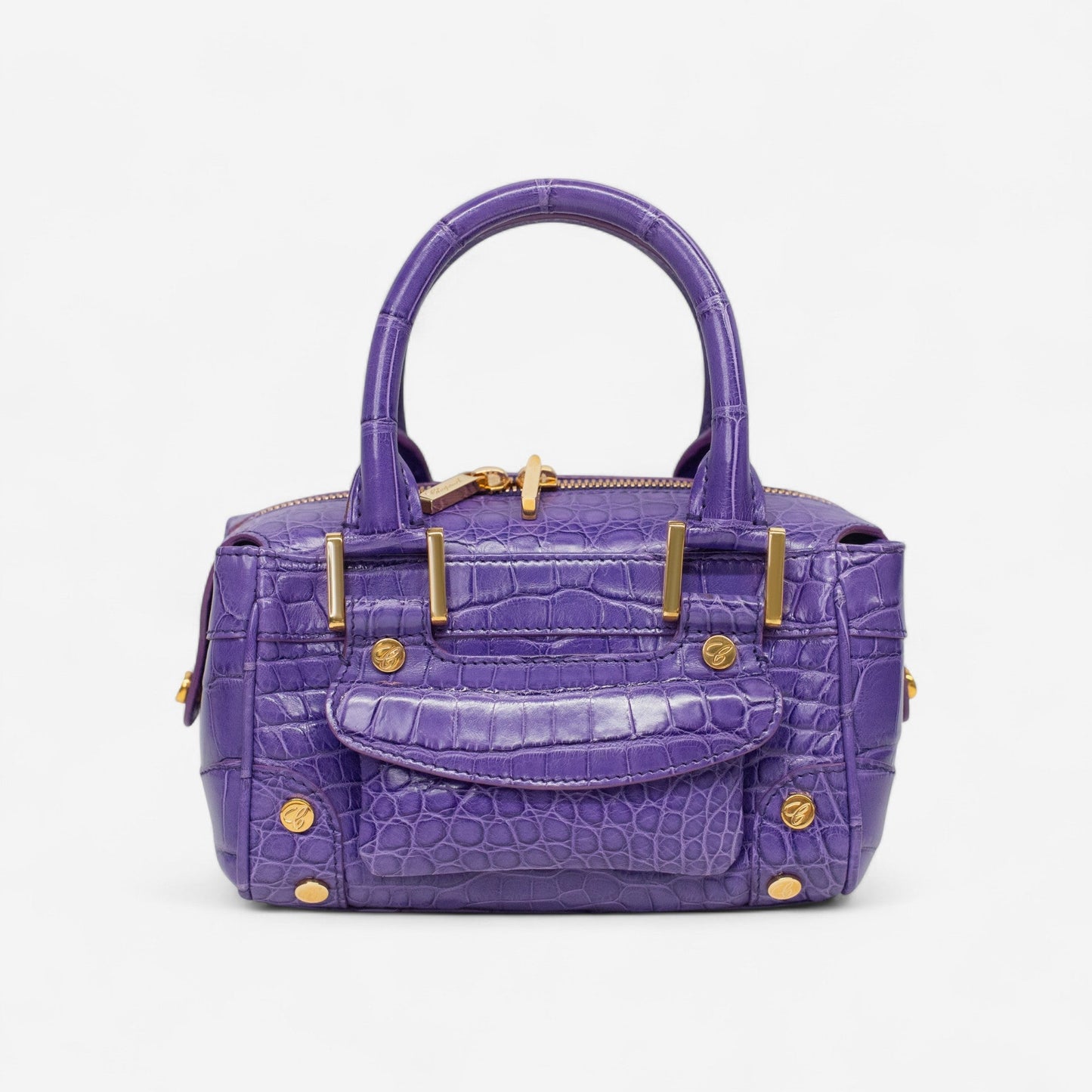 Chopard Baby Caroline Purple Shiny Alligator Leather Handbag 95000-0283