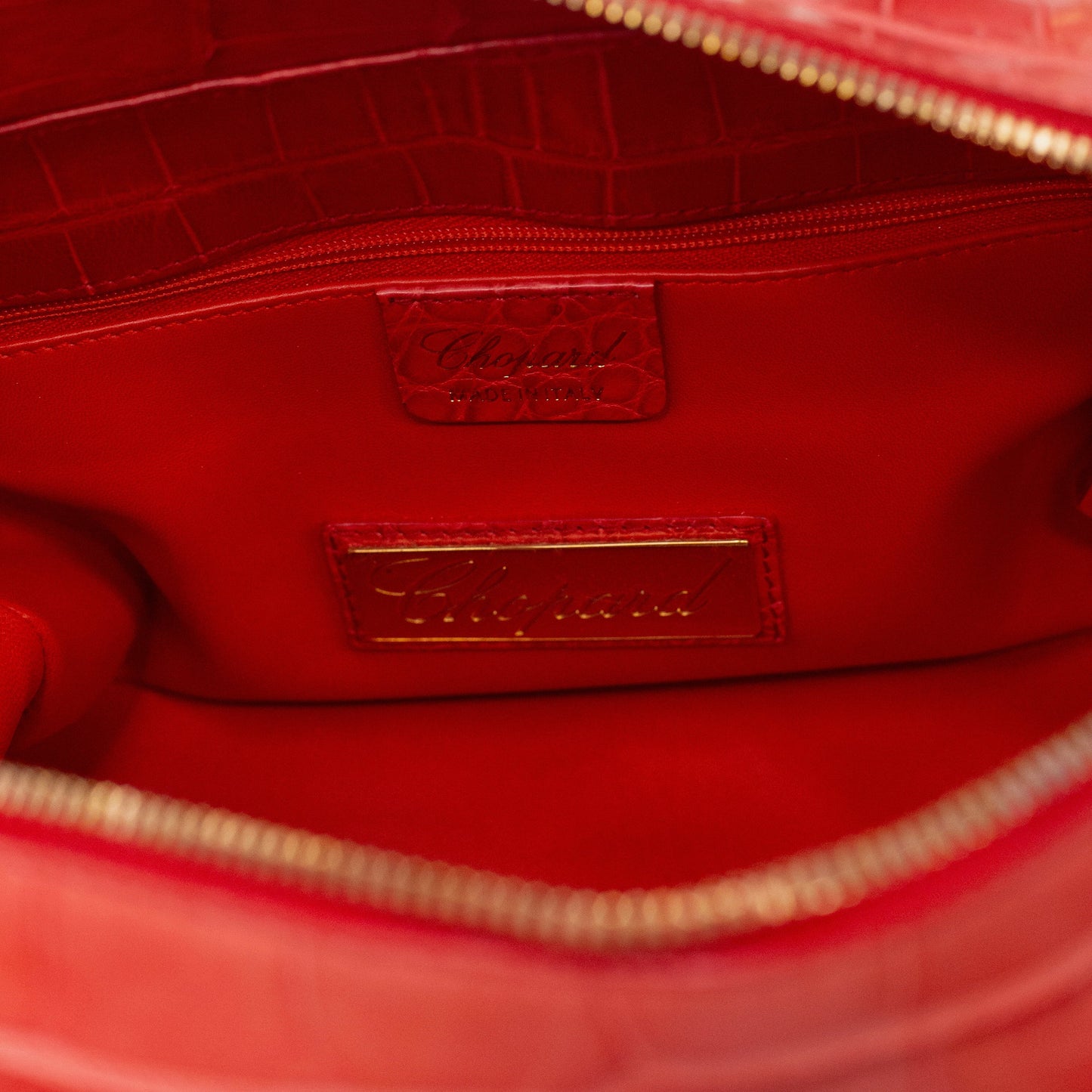 Chopard Caroline Mini Shiny Coral Alligator Leather Handbag 95000-0206