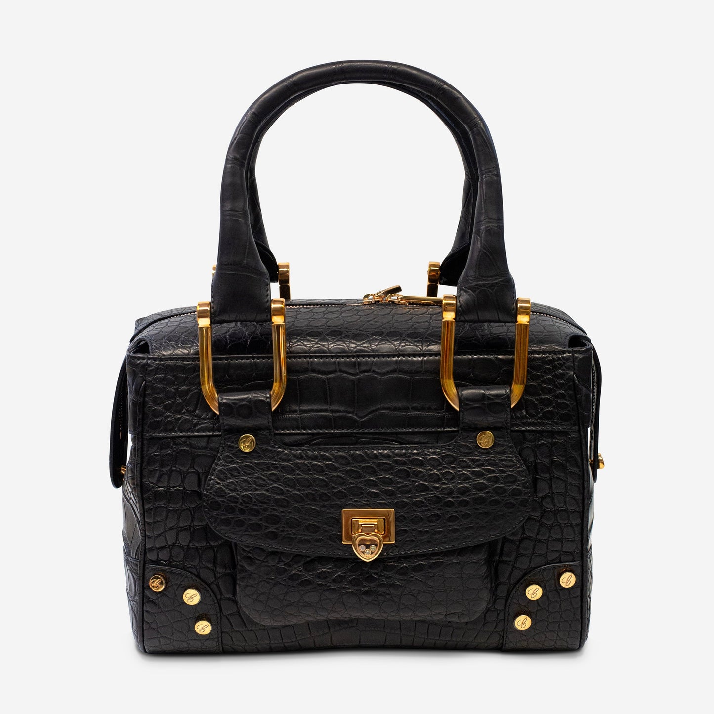 Chopard Caroline Mini Matte Black Alligator Leather Handbag 95000-0176