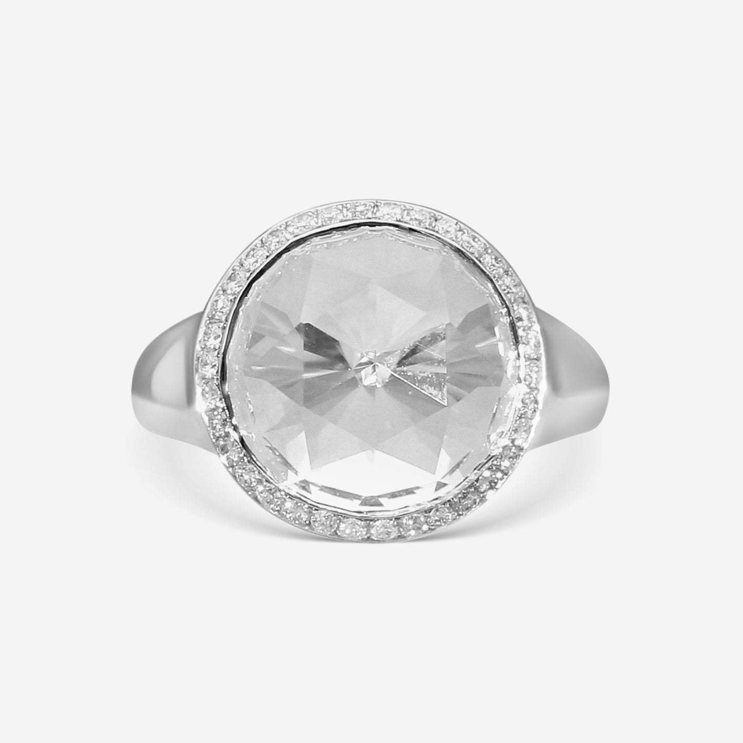 SUZANNE KALAN - 18K White Gold, White Topaz and Diamond Ring (DIA: 0.30 ct. twd.) -AKR539-WGWT

Ring Size: 6.5