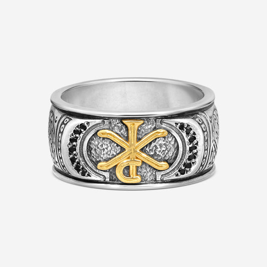 KONSTANTINO – “Stavros” Sterling Silver & 18K Yellow Gold, Black Spinel Ring (SPN: 0.14 ctw.) – DKJ829-130-292 S10

Center (SPN): 0.14 ct.
Ring Size: 10.0
Width: 0.38 in.