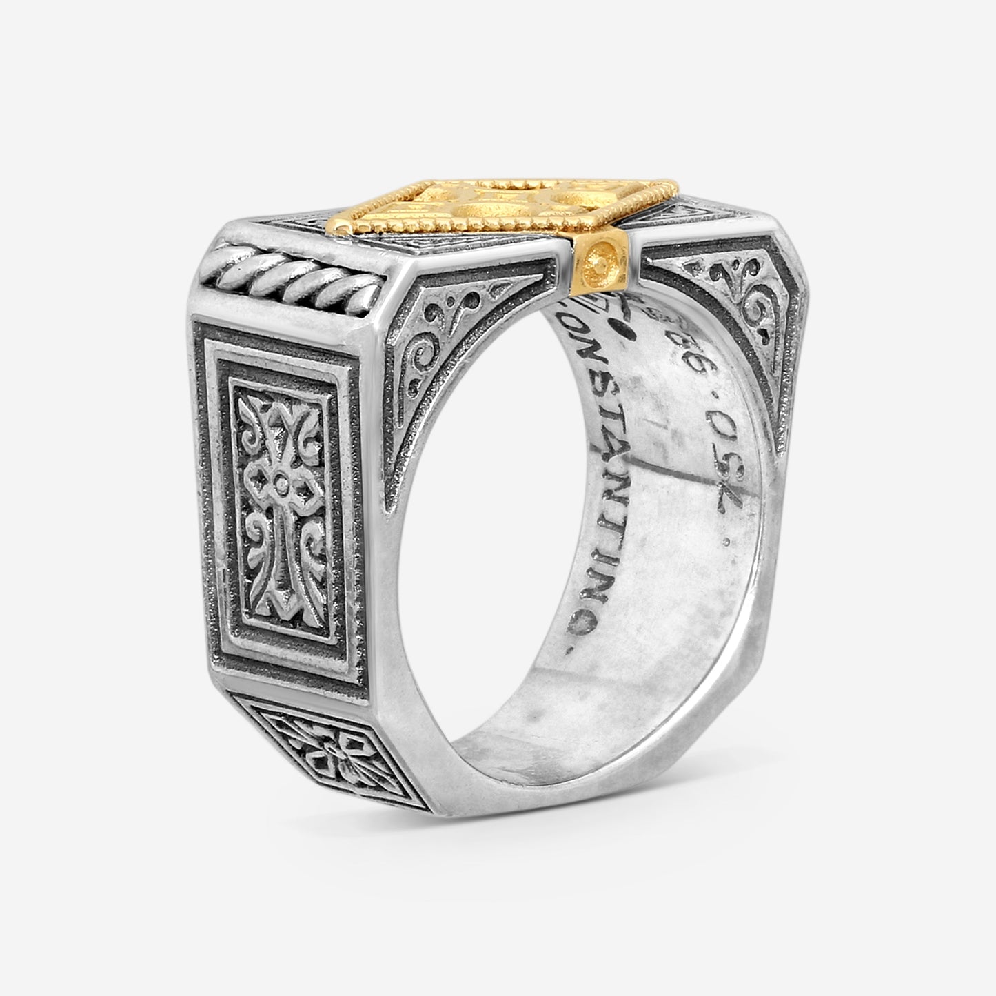 KONSTANTINO – “Stavros” Sterling Silver & 18K Yellow Gold Ring – DKJ833-130 S10

Ring Size: 10.0
Width: 0.38 in.