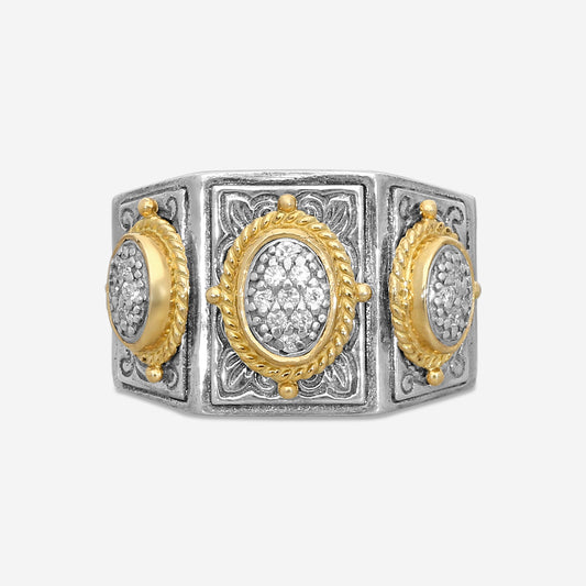 KONSTANTINO – “Dia Classi” Sterling Silver & 18K Yellow Gold, Diamond Ring (DIA: 0.210 ct. twd.) – DMK1803-109 S7

Ring Size: 7.0
Width: 0.19 in.