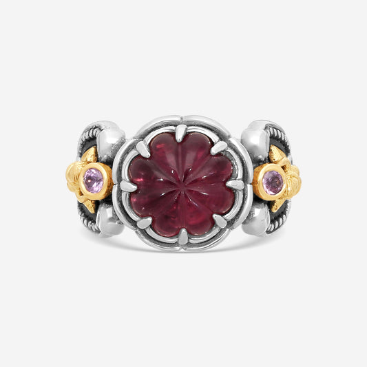 KONSTANTINO – “Angelic” Sterling Silver & 18K Yellow Gold, Pink Tourmaline Doublet Ring (PTD: 6 mm) – DMK2141-530 S6

Center (PTD): 6 mm
Ring Size: 6.0
Width: 0.12 in.