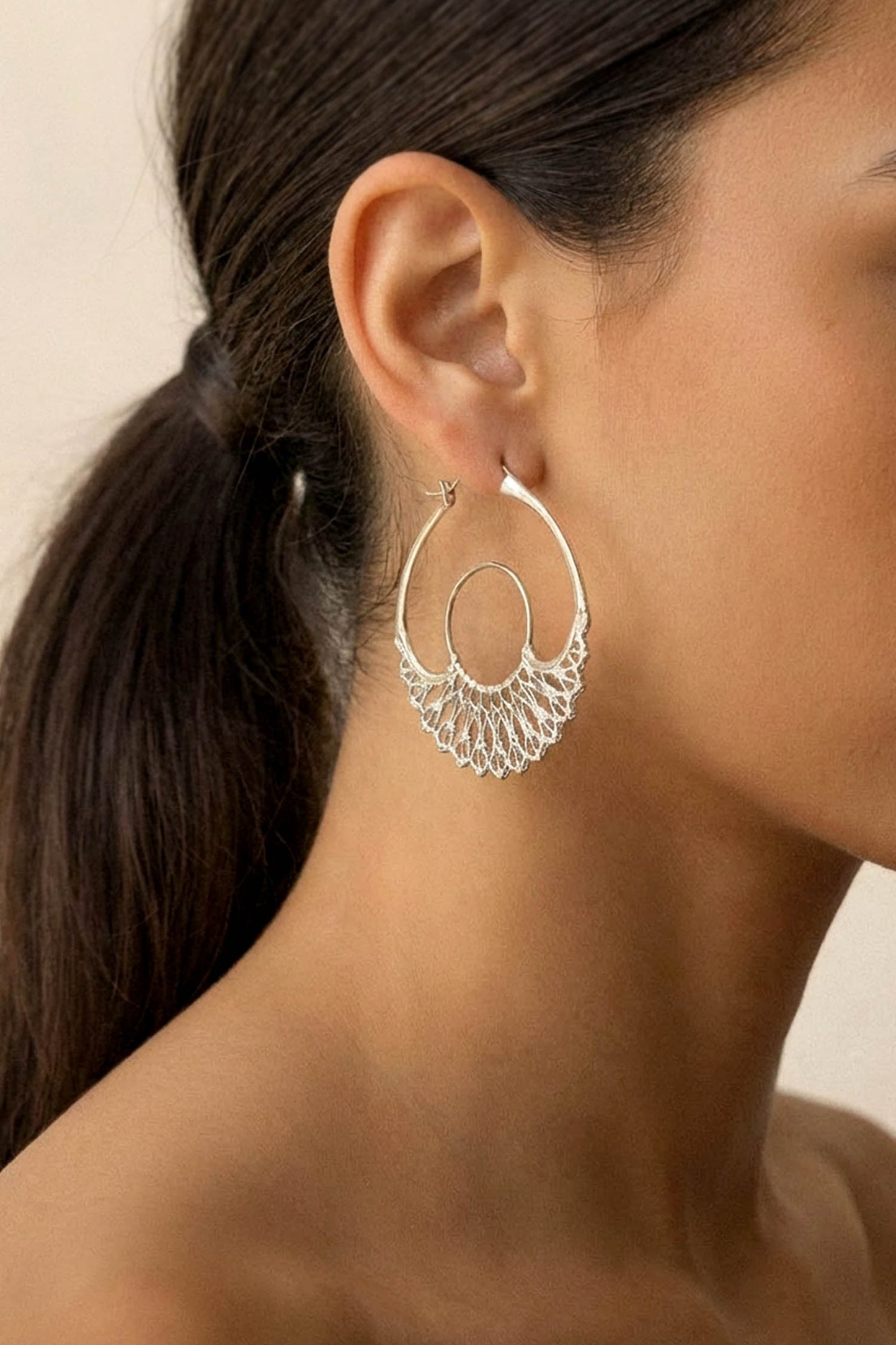 Iris Hoops Silver Large