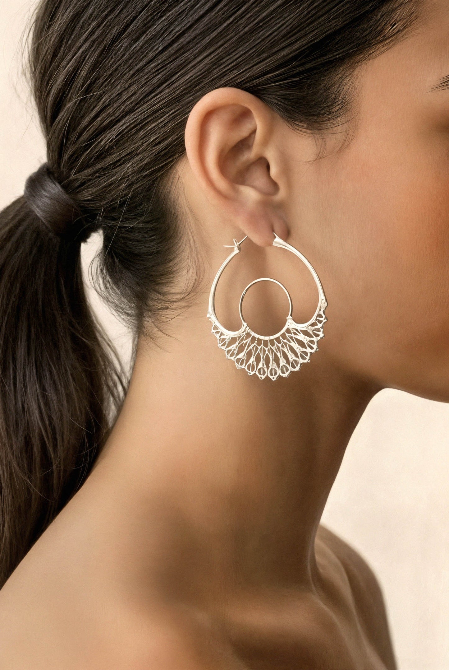 Iris Hoops Silver Medium
