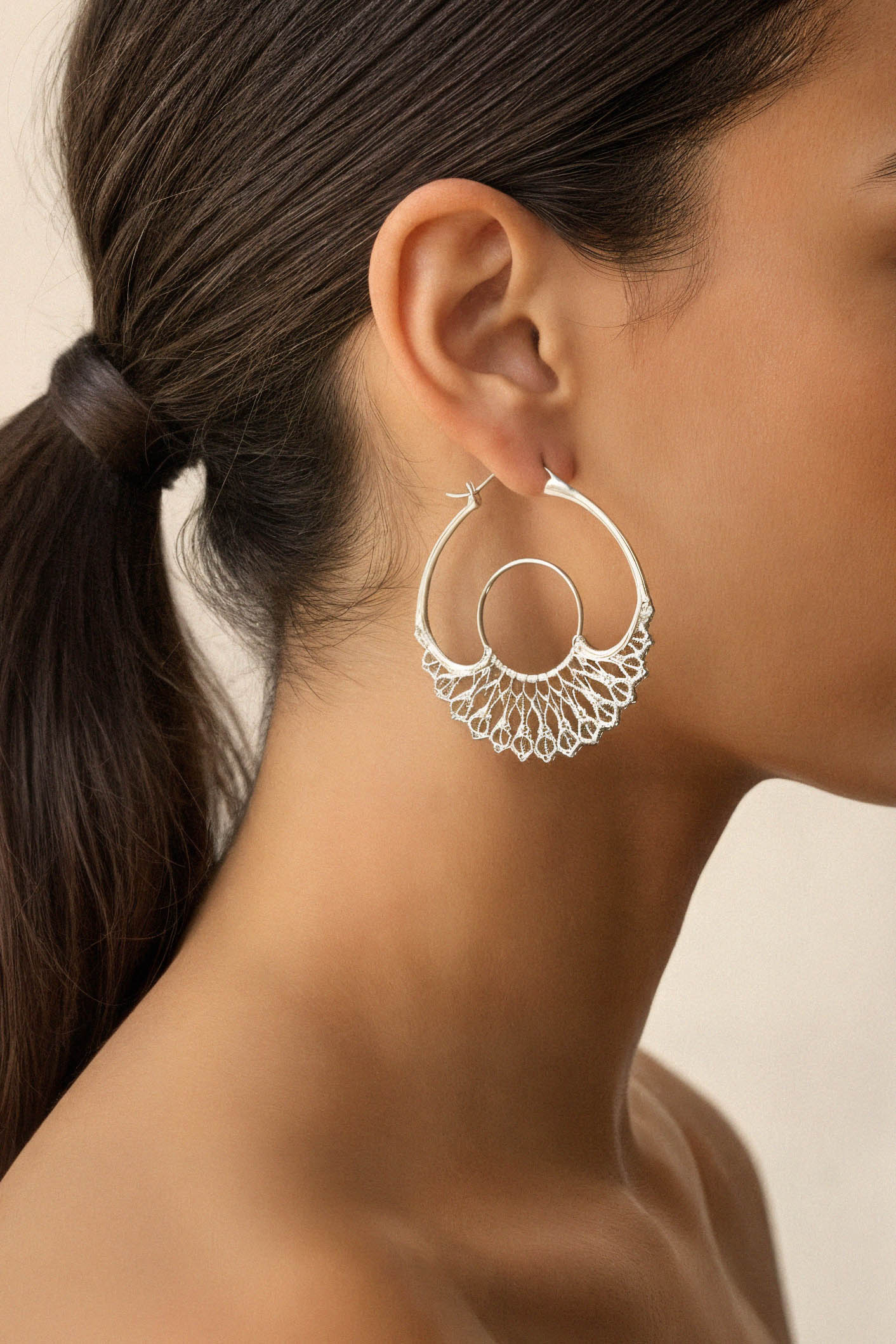 Iris Hoops Silver Large
