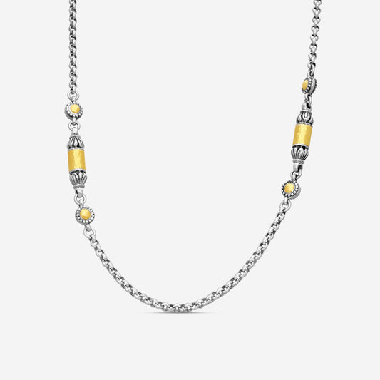 KONSTANTINO – “Aspasia” Sterling Silver & 18K Yellow Gold Necklace – KOKJ259-130-18 2U

Chain Length: 18.0 in.