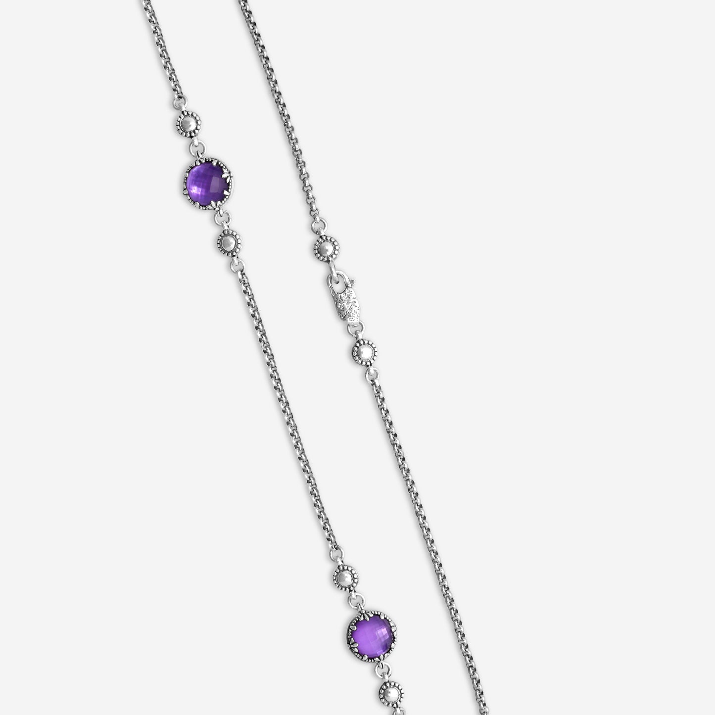 KONSTANTINO – “Gen K 2” Sterling Silver, Amethyst Doublet Necklace (AD: 8 mm) – KOKJ501-131-653-18 2U

Chain Length: 18.0 in.