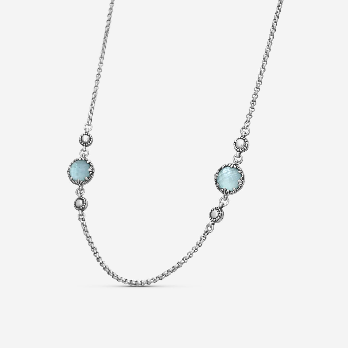 KONSTANTINO – “Gen K 2” Sterling Silver, Aquamarine Triplet Necklace (AT: 8 mm) – KOKJ501-131-655-20 2U

Chain Length: 20.0 in.