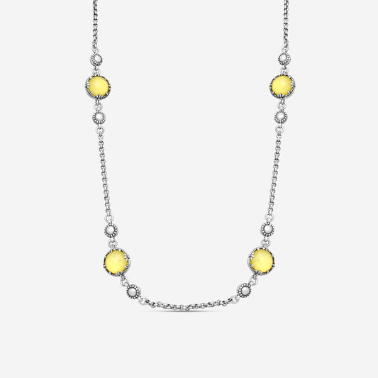 KONSTANTINO – “Gen K 2” Sterling Silver, Yellow Agate Doublet Necklace (YAD: 8 mm) – KOKJ503-131-649-22 4U

Chain Length: 22.0 in.