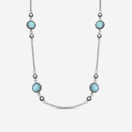 KONSTANTINO – “Gen K 2” Sterling Silver, Aquamarine Triplet Necklace (AT: 8 mm) – KOKJ503-131-655-22 4U

Chain Length: 22.0 in.
