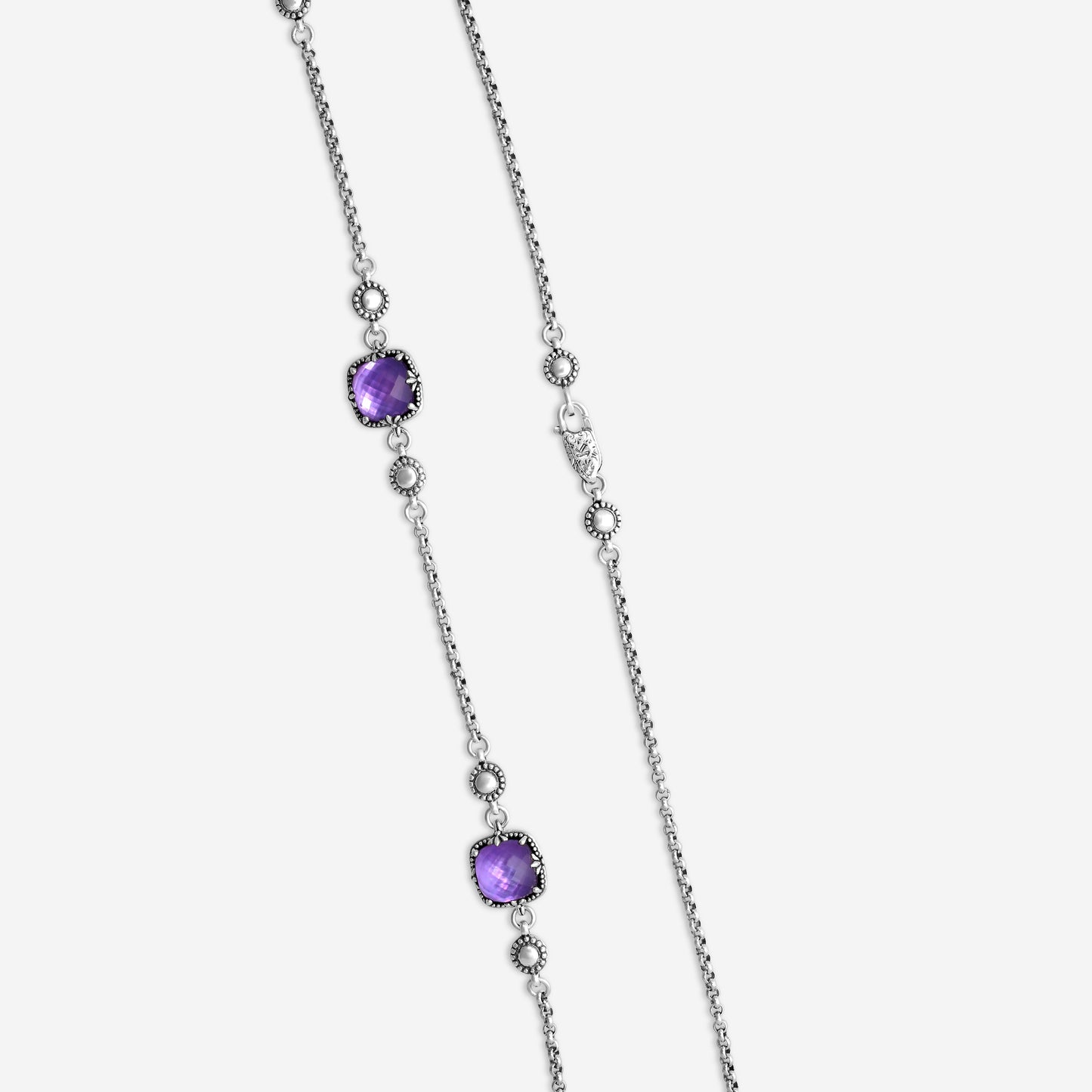 KONSTANTINO – “Gen K 2” Sterling Silver, Amethyst Triplet Necklace (AT: 8 mm) – KOKJ504-131-653-22 4U

Chain Length: 22.0 in.