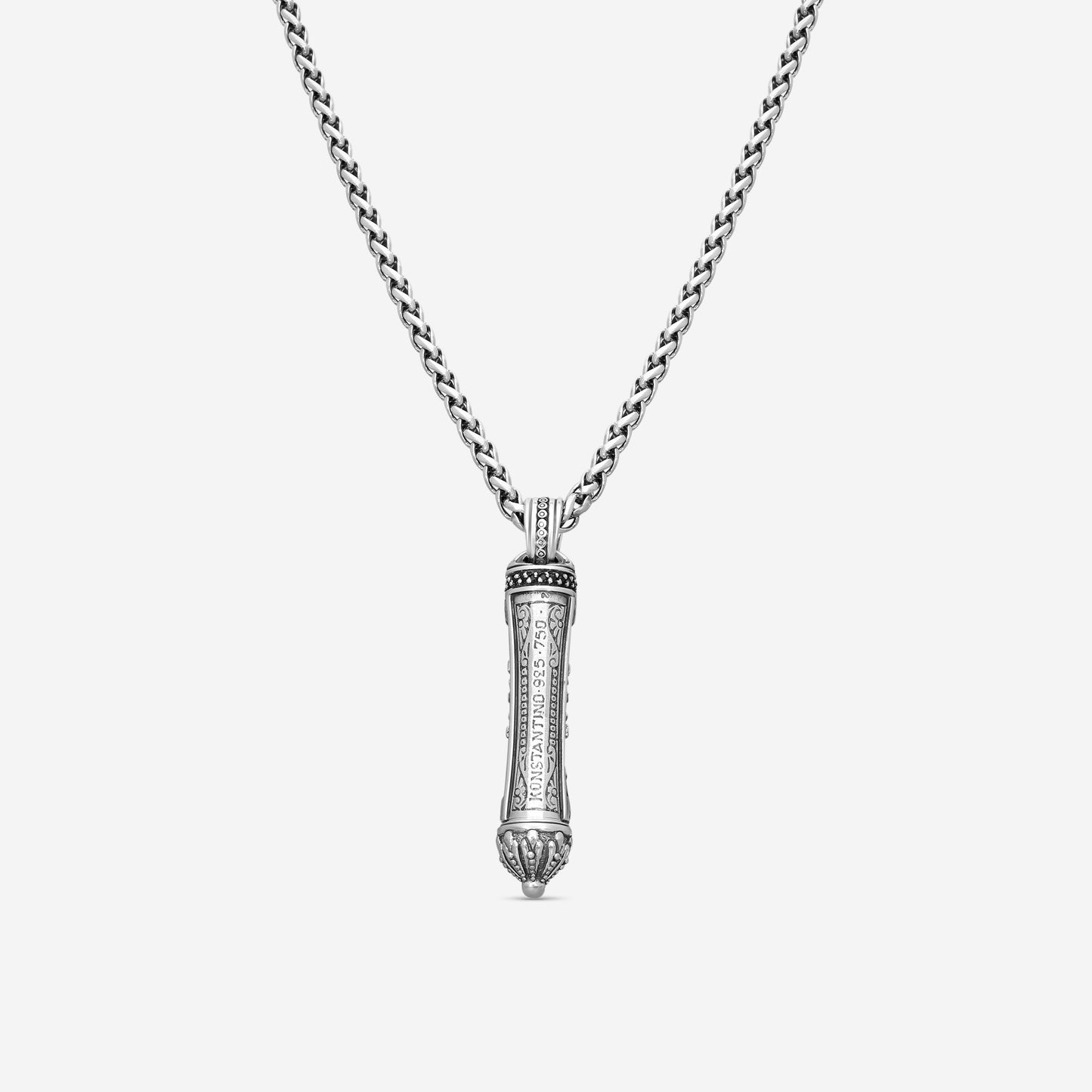 KONSTANTINO - "Stavros" Sterling Silver & 18k Yellow Gold, Spinel Pendant (SPN: 0.255ct) - MEKJ677-130

Pendant Dimensions: 2.38 x 0.38 in.
S/S Chain Included:CHKJ6-131-22 (Length - 22in.)