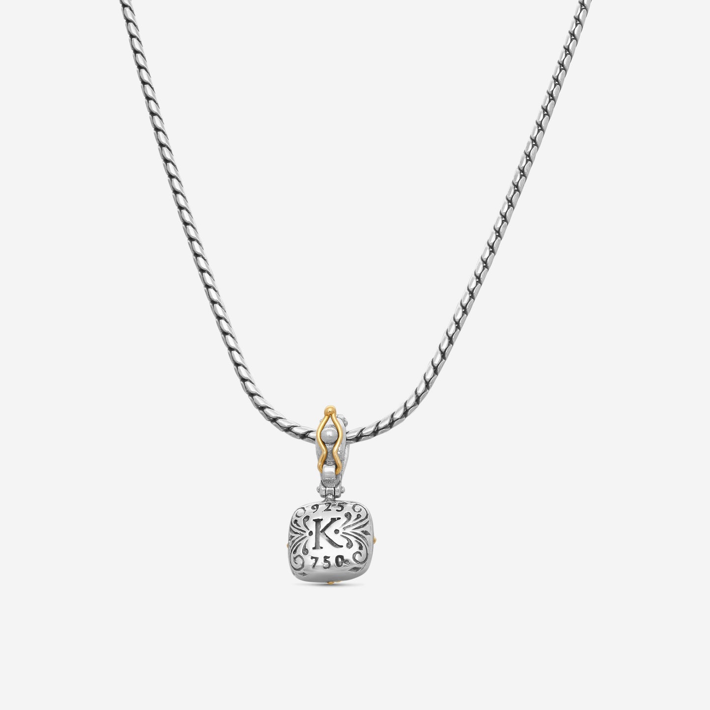 KONSTANTINO - "Gen K 2" Sterling Silver & 18k Yellow Gold, Aquamarine Triplet Pendant (AQM: 10mm) - MEKJ763-655

Pendant Dimensions: 1.00 x 0.50 in.
S/S Chain Included:CHKJ22-131-18 (Length - 18in.)