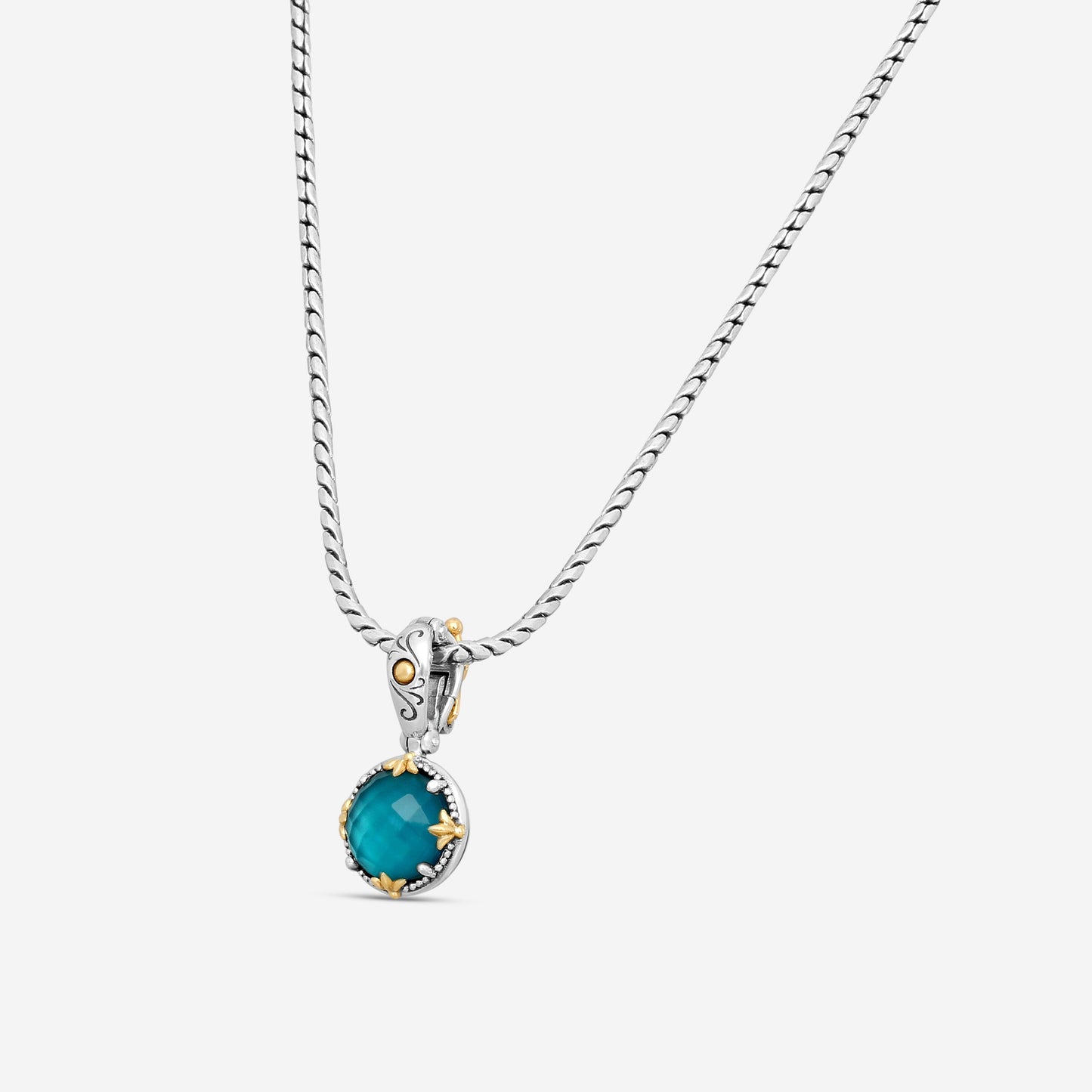 KONSTANTINO - "Gen K 2" Sterling Silver & 18k Yellow Gold, Blue Spinel Doublet Pendant (SPN: 10mm) - MEKJ764-650

Pendant Dimensions: 1.00 x 0.50 in.
S/S Chain Included:CHKJ22-131-18 (Length - 18in.)