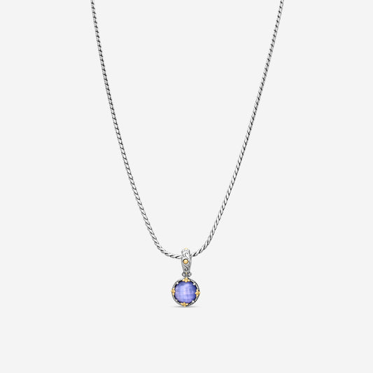 KONSTANTINO - "Gen K 2" Sterling Silver & 18k Yellow Gold, Purple Agate Triplet Pendant (PUR: 10mm) - MEKJ764-651

Pendant Dimensions: 1.00 x 0.50 in.
S/S Chain Included:CHKJ22-131-18 (Length - 18in.)