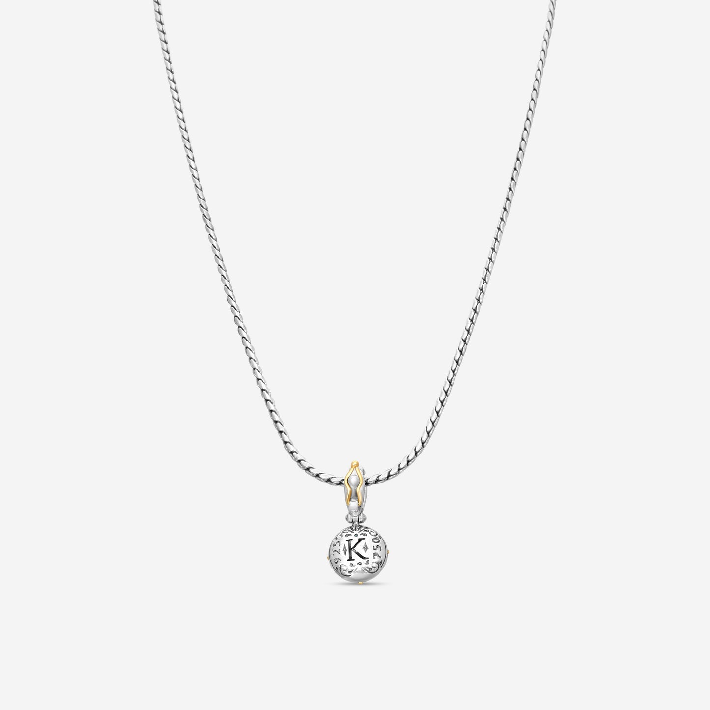KONSTANTINO - "Gen K 2" Sterling Silver & 18k Yellow Gold, Purple Agate Triplet Pendant (PUR: 10mm) - MEKJ764-651

Pendant Dimensions: 1.00 x 0.50 in.
S/S Chain Included:CHKJ22-131-18 (Length - 18in.)