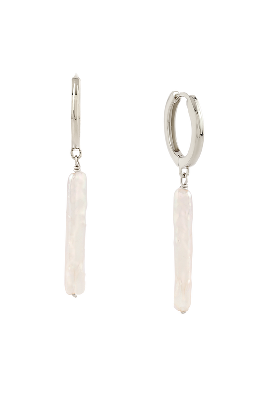 Nora Pearl Huggies Sterling Silver