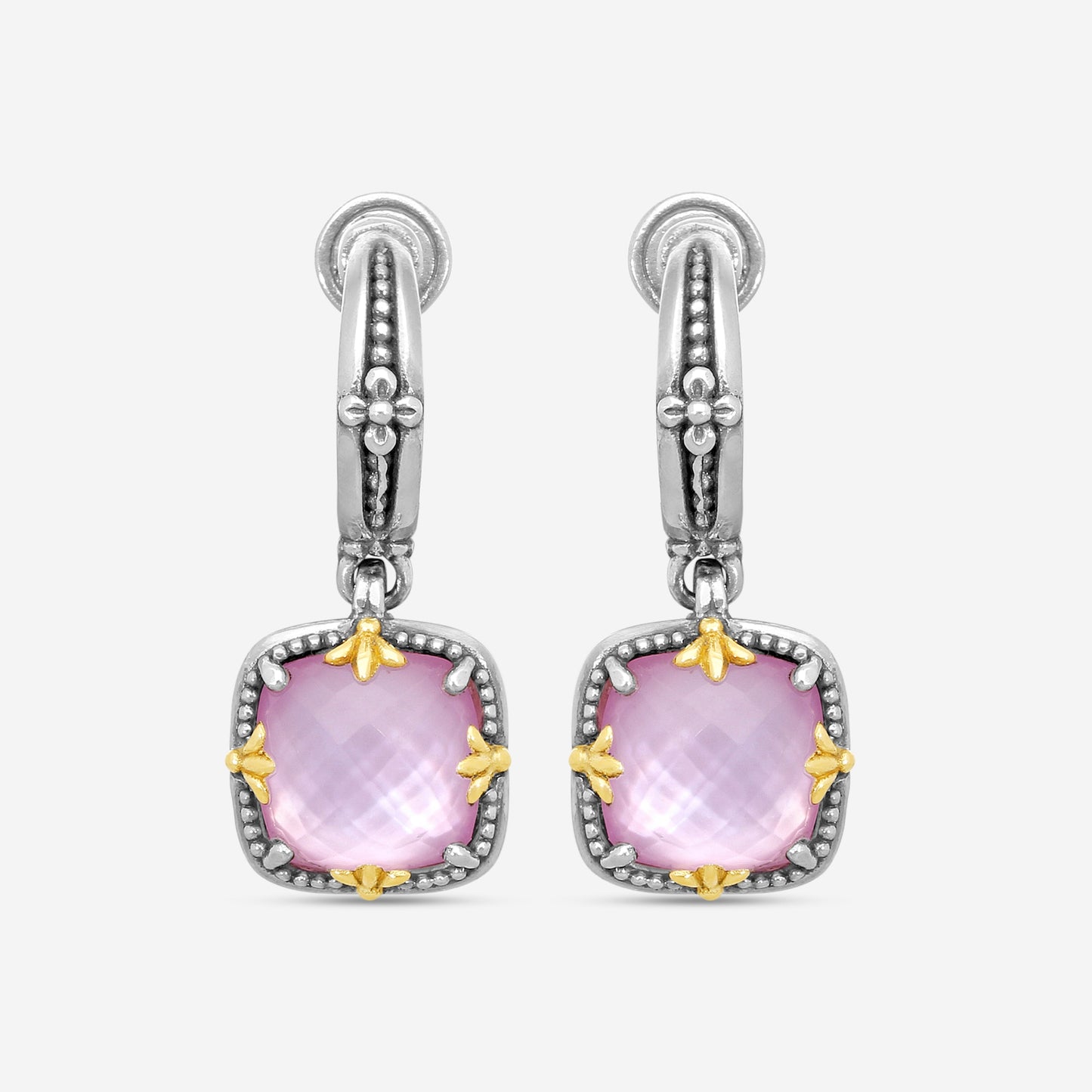 KONSTANTINO - "Gen K 2" Sterling Silver & 18k Yellow Gold, Pink Corundum Doublet Earrings (COR: 10mm) - SKKJ720-652

Earring Dimensions: 1.19 x 0.50 in.