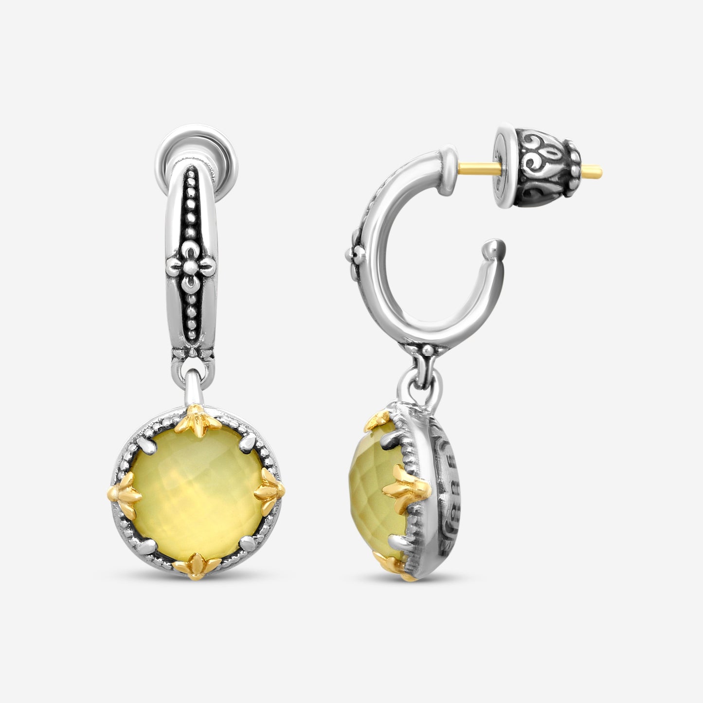 KONSTANTINO - "Gen K 2" Sterling Silver & 18k Yellow Gold, Yellow Agate Triplet Earrings (YEL: 10mm) - SKKJ721-649

Earring Dimensions: 1.19 x 0.50 in.
