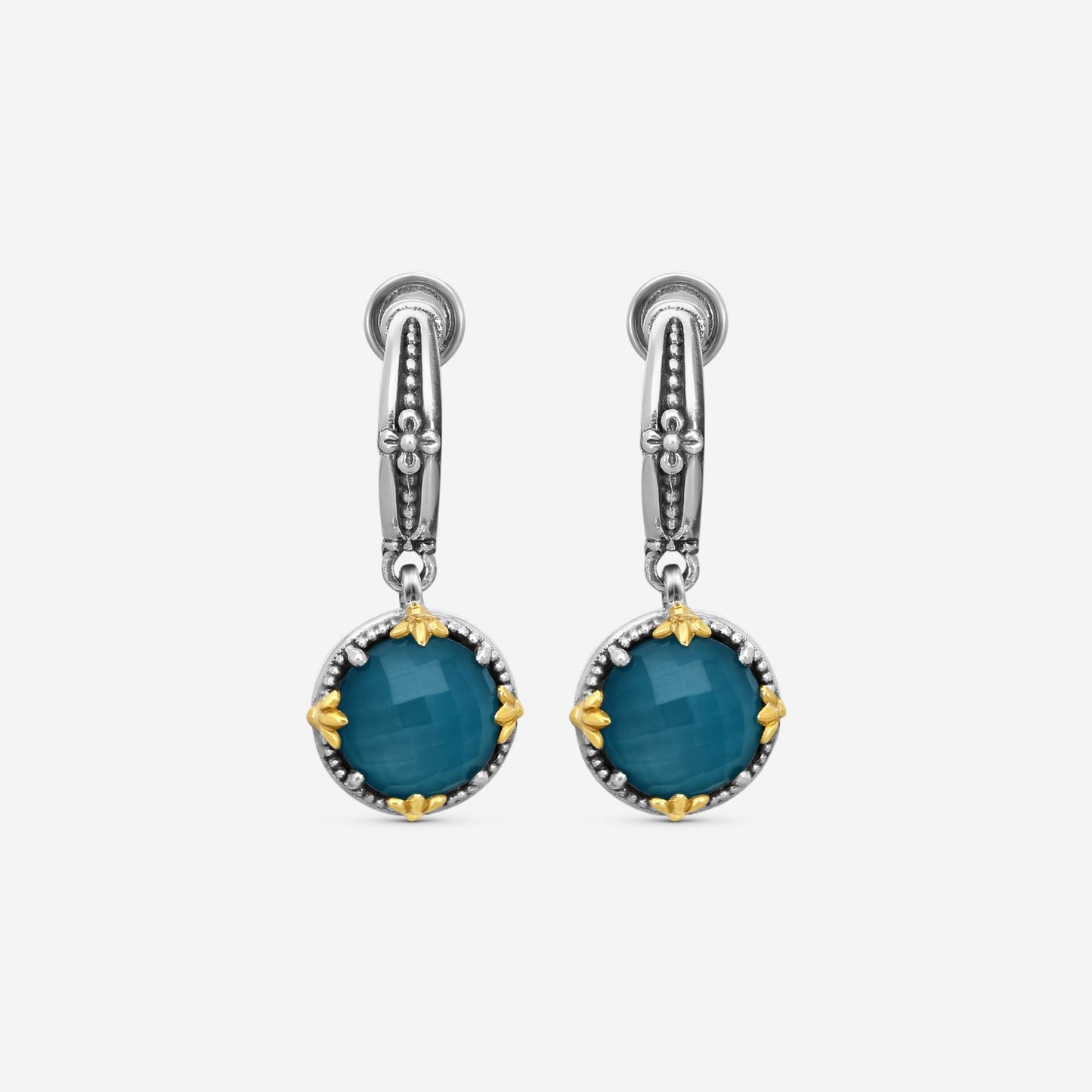 KONSTANTINO - "Gen K 2" Sterling Silver & 18k Yellow Gold, Blue Spinel Doublet Earrings (SPN: 10mm) - SKKJ721-650

Earring Dimensions: 1.19 x 0.50 in.
