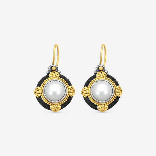KONSTANTINO - "Nemesis" Sterling Silver & 18k Yellow Gold, Cultured Pearl Earrings (PRL: 7-8mm) - SKMK3115-122

Earring Dimensions: 1.00 x 0.62 in.