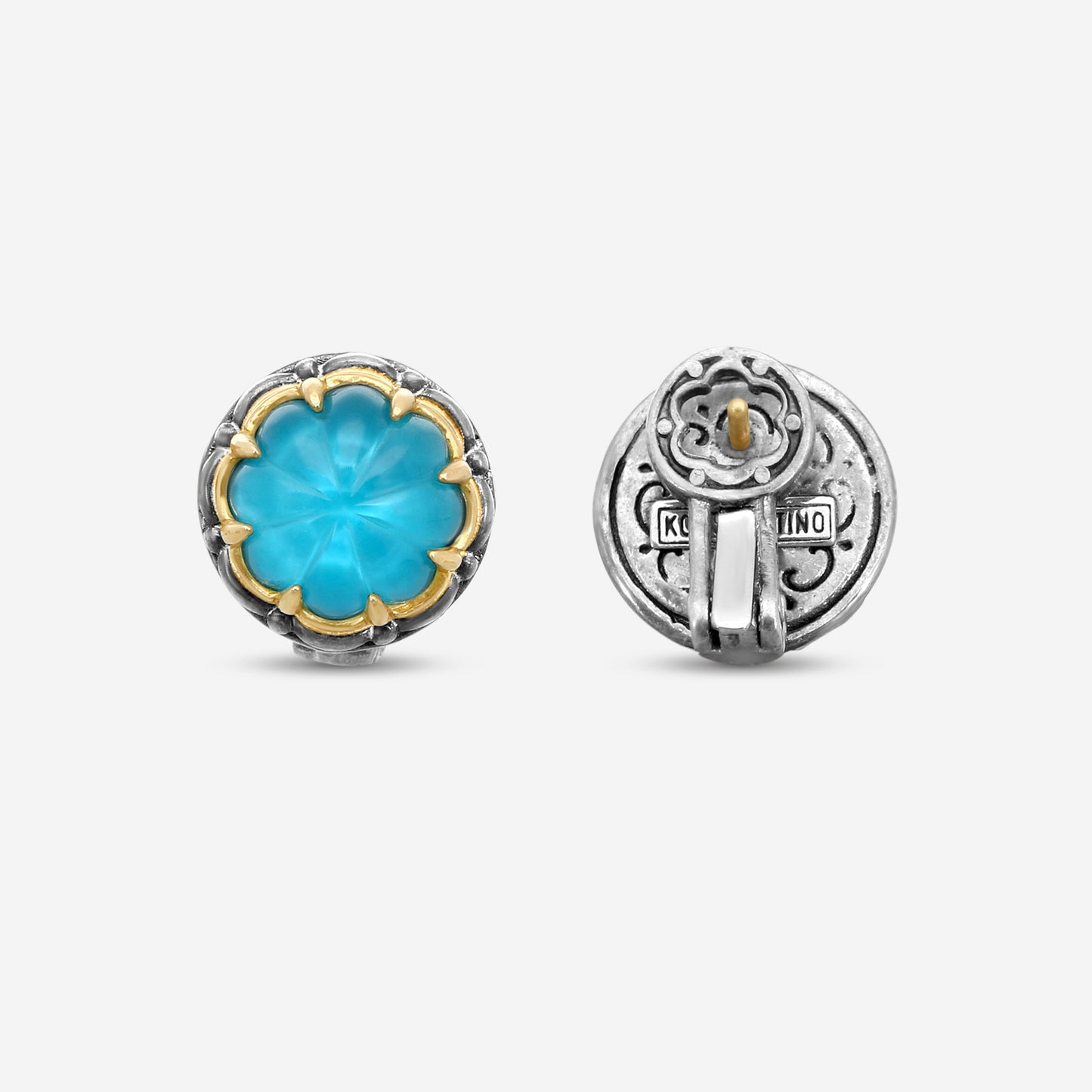 KONSTANTINO - "Angelic" Sterling Silver & 18k Yellow Gold, Silka Doublet Earrings (SIL: 9mm) - SKMK3187-370

Earring Dimensions: 0.50 in.