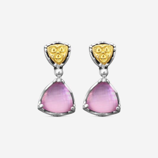 KONSTANTINO - "Gen K 2" Sterling Silver & 18k Yellow Gold, Pink Corundum Doublet Earrings (COR: 9mm) - SKMK3211-652

Earring Dimensions: 0.88 in.
