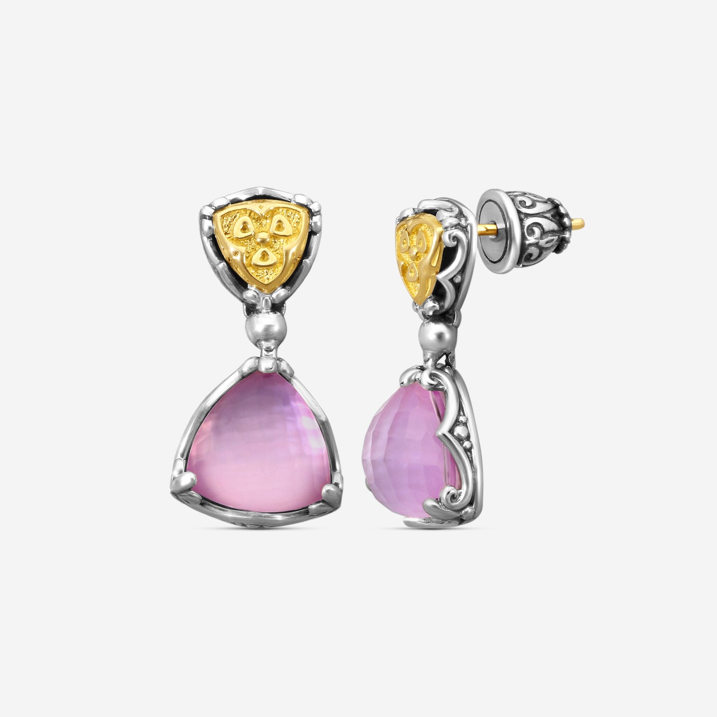 KONSTANTINO - "Gen K 2" Sterling Silver & 18k Yellow Gold, Pink Corundum Doublet Earrings (COR: 9mm) - SKMK3211-652

Earring Dimensions: 0.88 in.