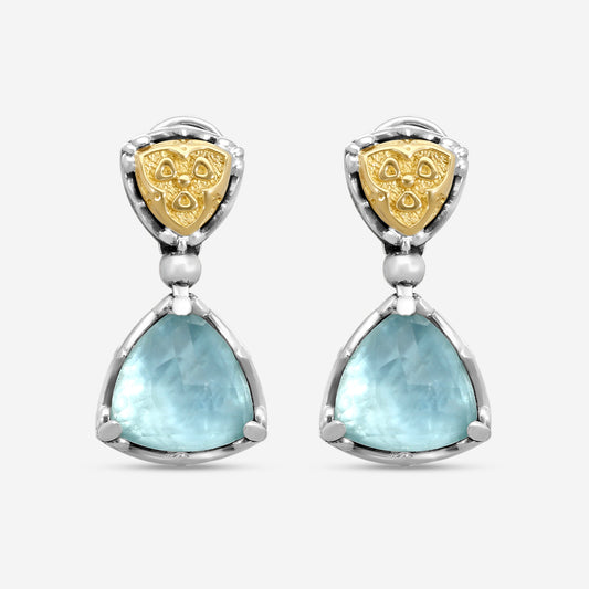 KONSTANTINO - "Gen K 2" Sterling Silver & 18k Yellow Gold, Aquamarine Triplet Earrings (AQM: 9mm) - SKMK3211-655

Earring Dimensions: 0.88 in.
