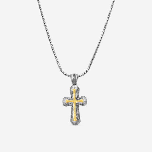 KONSTANTINO - "Stavros" Sterling Silver & 18k Yellow Gold Cross - STKJ394-130

Pendant Dimensions: 2.00 x 0.88 in.
S/S Chain Included:CHKJ23-131-20  (Length - 20in.)