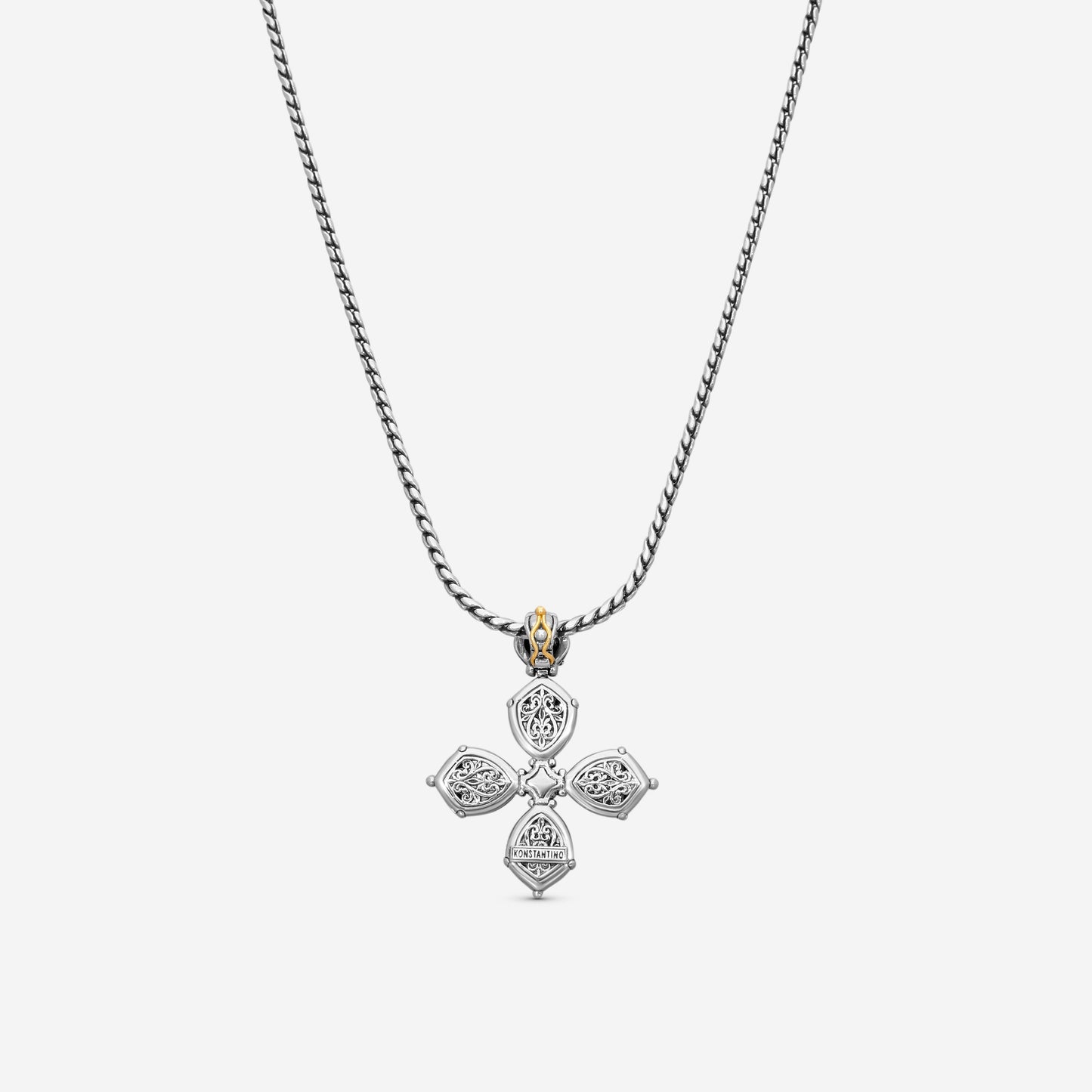 KONSTANTINO - "Gen K 2" Sterling Silver & 18k Yellow Gold, Aquamarine Aquamarine:5Mm & Aquamarine Cross (AQM: 7.45mm / AQM: 5mm) - STMK7002-673

Pendant Dimensions: 1.75 x 1.38 in.
S/S Chain Included:CHKJ23-131-20  (Length - 20in.)