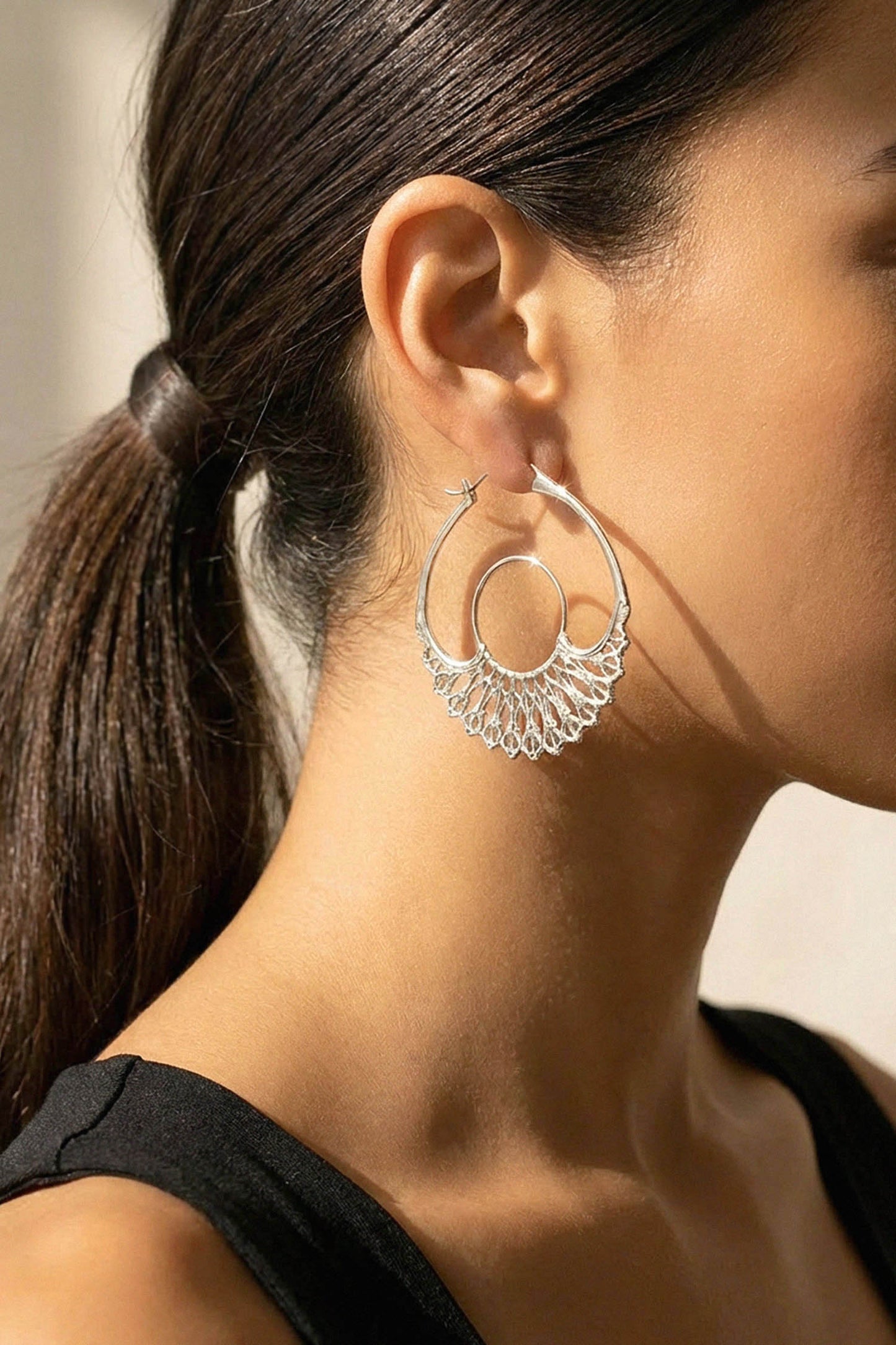Iris Hoops Silver Large