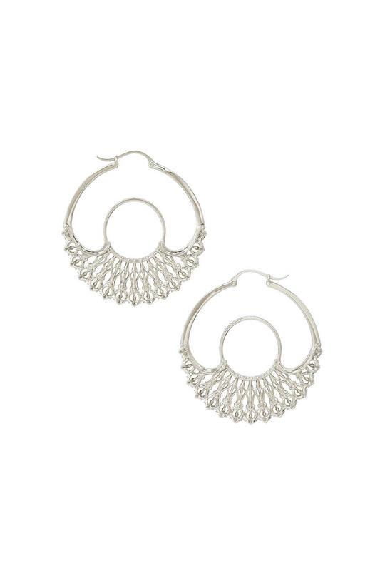 Iris Hoops Silver Medium